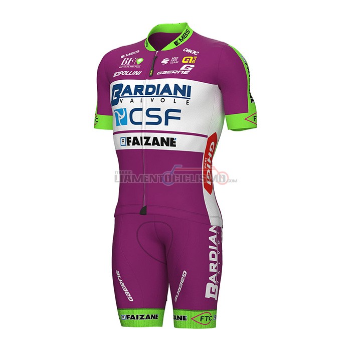 Abbigliamento Ciclismo Bardiani Csf Manica Corta 2022 Viola